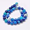 Natural Striped Agate/Banded Agate Bead Strands G-G962-10mm-03-2
