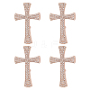 4Pcs Cross Rhinestone Lapel Pins JEWB-HY0001-50RG-1