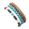 4Pcs 4 Styles Synthetic Turquoise & Coconut & Wood & Non-magnetic Synthetic Hematite Beaded Stretch Bracelet Sets BJEW-JB10720-5
