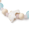 Synthetic Turquoise & Wood & Glass Beaded Stretch Bracelets for Boys Girls BJEW-JB11129-03-3