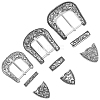SUPERFINDINGS 3 Sets 3 Style Belt Alloy Buckle Sets FIND-FH0006-22-1
