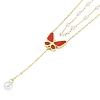 Ion Plating(IP) Golden Tone 304 Stainless Steel Double Layer Butterfly Pendant Necklaces for Women NJEW-K276-08G-02-1