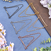 5Pcs 5 Colors Alloy Hanging Chain Brooches FIND-GF0006-85-4