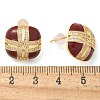 Brass Enamel Stud Earrings EJEW-B115-01G-01-5