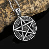 Pentagram 304 Stainless Steel Pendant Necklaces for Men FS-WGA1565-01-2