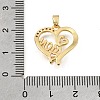 Brass Micro Pave Clear Cubic Zirconia Pendants KK-C263-24A-G-3