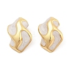 PVD Vacuum Plating Golden 304 Stainless Steel Stud Earrings for Women EJEW-Z068-10G-2