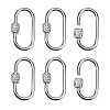 6Pcs Stainless Steel Locking Carabiner FIND-HS0002-46-1