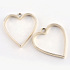 Rack Plating Alloy Heart Open Back Bezel Pendants X-PALLOY-S047-12E-FF-1