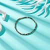 Natural HuBei Turquoise Cube Beaded Stretch Bracelet for Women BJEW-JB08976-01-2
