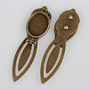 Antique Bronze Iron Bookmark Cabochon Settings X-PALLOY-N0084-01AB-NF-2
