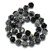 Natural Snowflake Obsidian Beads Strands G-I376-A04-01-2