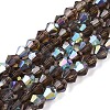 AB Color Plated Transparent Glass Beads Strands GLAA-G127-01-02U-1