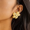 Alloy Flower Stud Earrings PW-WGB772B-01-1