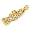 Rack Plating Brass Micro Pave Cubic Zirconia Pendants KK-Z063-09G-02-2