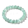 Dyed Natural Selenite Round Beaded Stretch Bracelet for Women BJEW-G697-02A-3