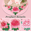 Gorgecraft 6Pcs 3 Color Peony Pattern Cloth Computerized Embroidery Iron On/Sew On Patches PATC-GF0001-13-6
