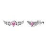 Anti-Tarnish Wing Rhodium Plated 925 Sterling Silver Micro Pave Cubic Zirconia Stud Earrings for Women EJEW-Q804-01P-2