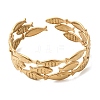 Fish 304 Stainless Steel Cuff Bangles for Women BJEW-A155-02G-4
