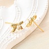 Bowknot Brass Micro Pave Clear Cubic Zirconia Stud Earrings EJEW-G433-05G-3