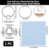 1Pc Adjustable 925 Sterling Silver Cubic Zirconia Ring Components STER-BBC0009-16-2