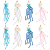 8Pcs 4 Colors Synthetic Turquoise & Blue Spinel & Natural Howlite & Rose Quartz & Magnesite Starfish & Glass Seed Beaded Jellyfish Big Pendants FIND-SC0021-21-1