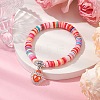 Natural Gemstone & MIYUKI Seed Beads Heart Charm Bracelets BJEW-MZ00084-08-2