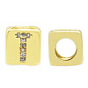 Brass Micro Pave Clear Cubic Zirconia European Beads KK-T030-LA842-TX3-1