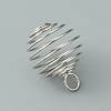 Carbon Steel Spiral Bead Cage Pendants IFIN-WH0027-47B-P-2
