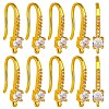 10 Pairs Brass Micro Pave Clear Cubic Zirconia Earring Hooks ZIRC-SZ0005-20-1