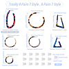 Mega Pet 8Pair 7 Style Cellulose Acetate Half Hoop Earrings DIY-MP0001-14-2