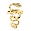 Brass Micro Pave Cubic Zirconia Cuff Rings RJEW-F116-02G-1