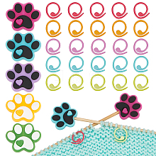  Dog Paw Print Silicone Knitting Needle Stoppers DIY-NB0010-74