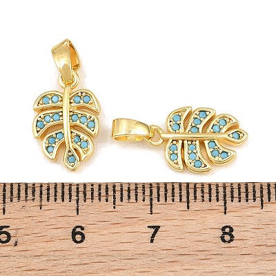 Brass Micro Pave Sky Blue Cubic Zirconia Charms CU-CBAA571-03G-1