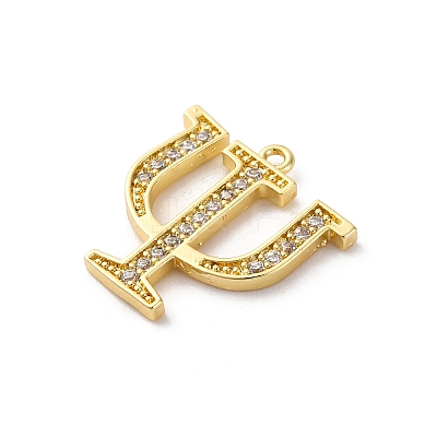 Rack Plating Brass Micro Pave Cubic Zirconia Pendant KK-H449-76G-11-1