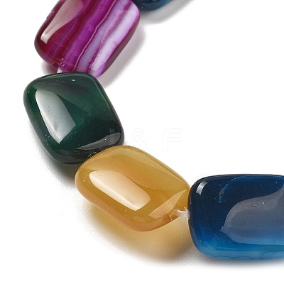 Natural Banded Agate Beads Strands G-K392-B10-13x18mm-1