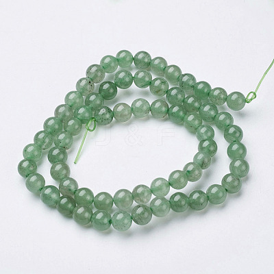 Natural Green Aventurine Beads Strands X-GSR6mmC024-1