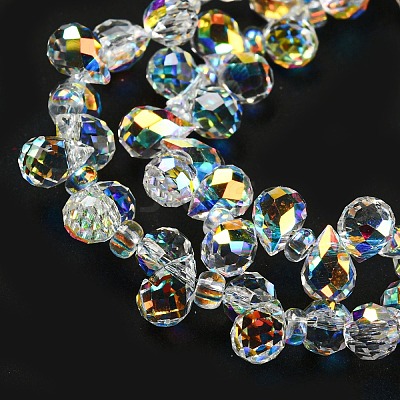 Electroplate Transparent Glass Beads Strands EGLA-P052-01A-AB02-1