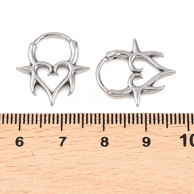 Spiked Heart 316 Stainless Steel Cartilage Earrings AJEW-C044-13AS-1