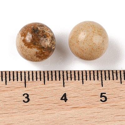 Natural Picture Jasper No Hole Sphere Beads G-K353-04A-15-1