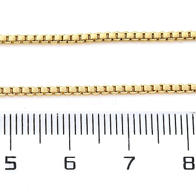 1.5mm Rack Plating Brass Box Chain Necklaces for Women Men MAK-L044-30G-1