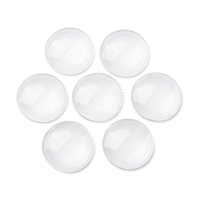 Transparent Glass Cabochons GGLA-R026-25mm-1