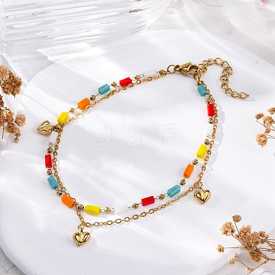 304 Stainless Steel Cable Chain Multi-strand Bracelets LS-BJEW-Z088-02G-1
