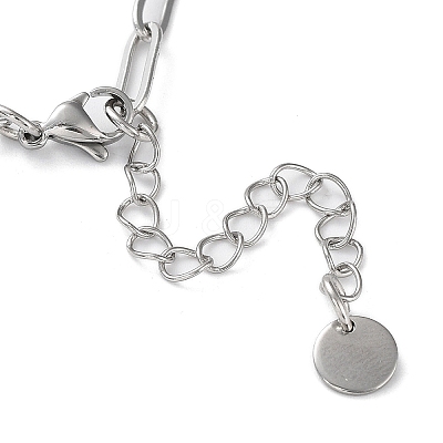 Non-Tarnish 304 Stainless Steel Paperclip Chain Necklace NJEW-D045-14P-1