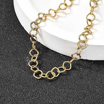 304 Stainless Steel Link Chain Bracelets for Women Men BJEW-A050-02G-1