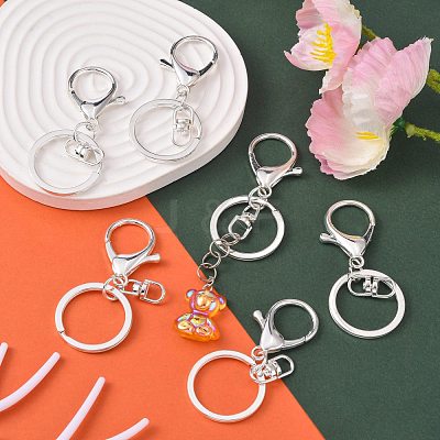 Iron Alloy Lobster Claw Clasp Keychain KEYC-D016-S-1