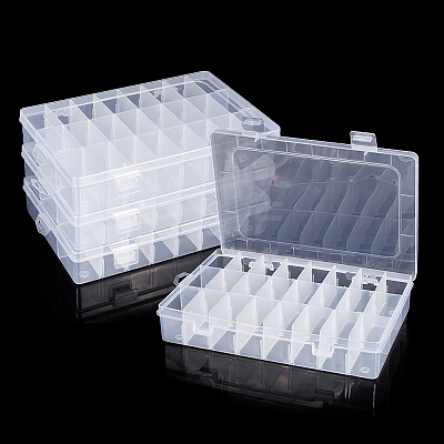 24 Grids Plastic Bead Storage Containers CON-WH0086-053B-1