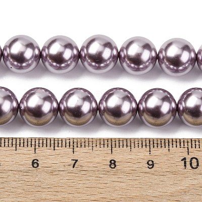 Electroplated Shell Pearl Beads Strands BSHE-G041-10mm-02-1