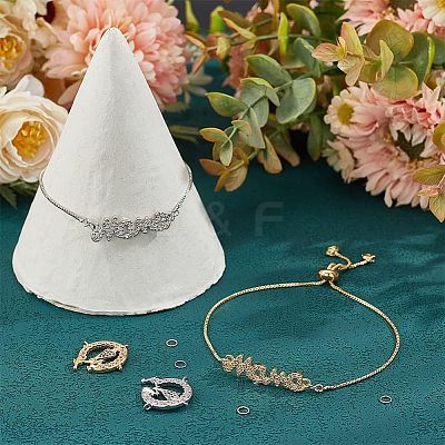 12Pcs 4 Colors Half Finished Rack Plating Brass Chain Bracelets KK-NB0002-71-1
