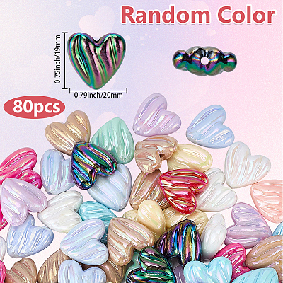 80Pcs AB Color Plated Opaque Acrylic Beads OACR-SP0002-45B-1